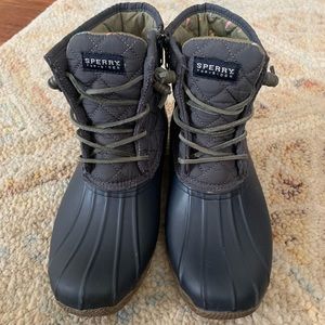 Navy Sperry Topsider duck boots